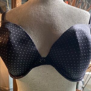 Polka Dot Underwire Bra - Black